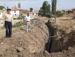 Yozgat'ta köylülerin kanalizasyon sevinci